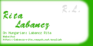 rita labancz business card